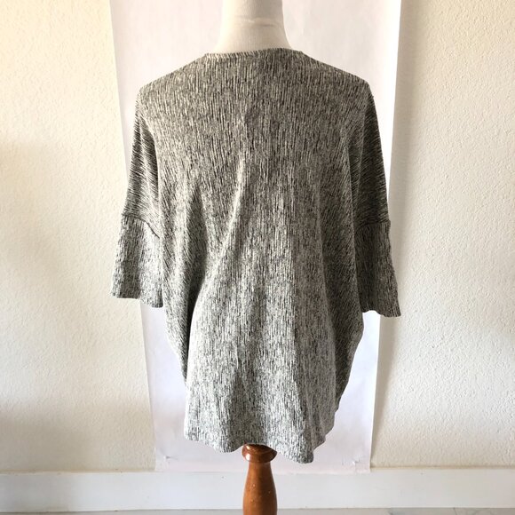 NEW PURE J. JILL Gray Linen Marled Knit One-Button Oversized Cardigan Top size S - Picture 5 of 9